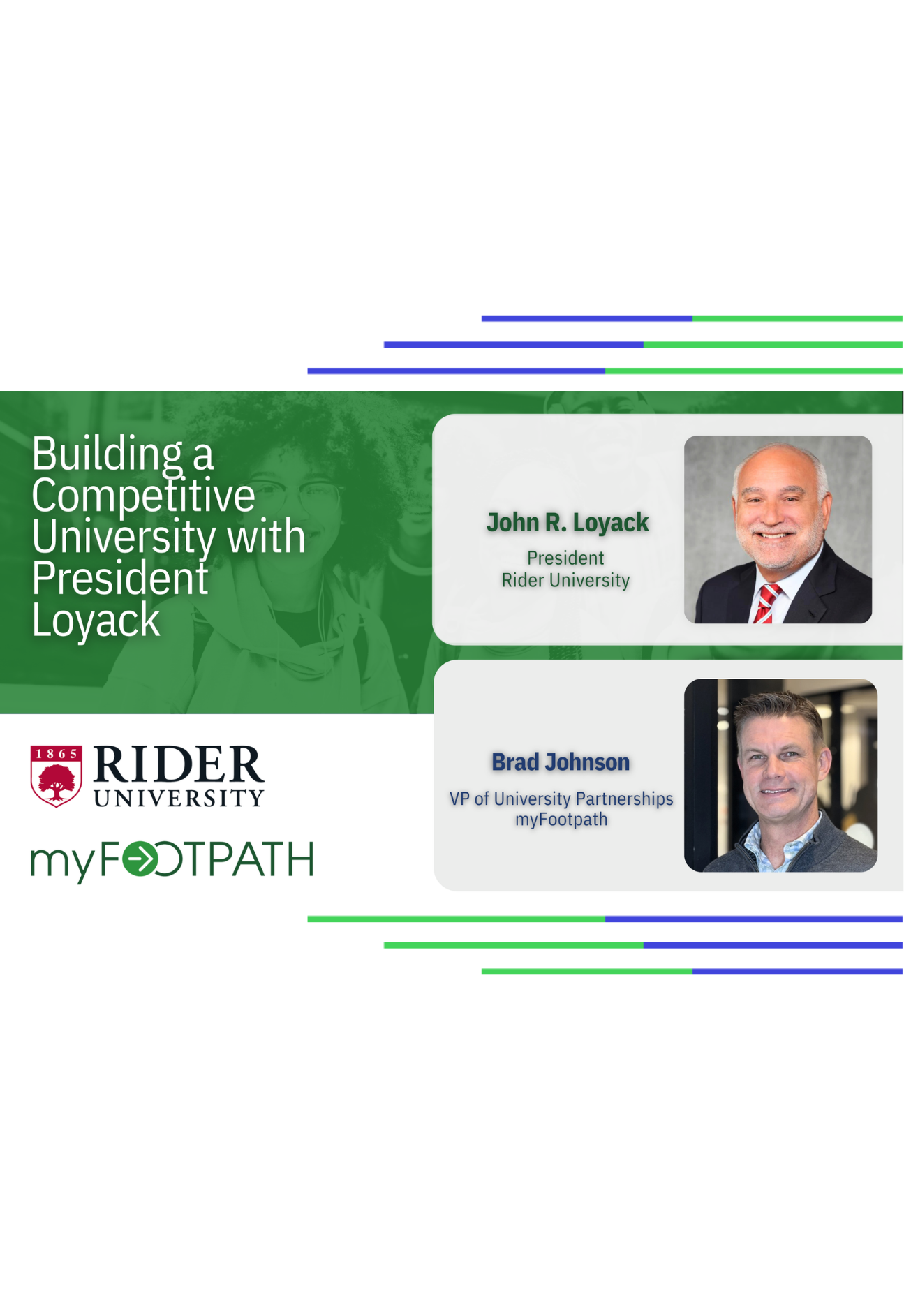 myFootpath Podcast Episode with President John Loyack of Rider University