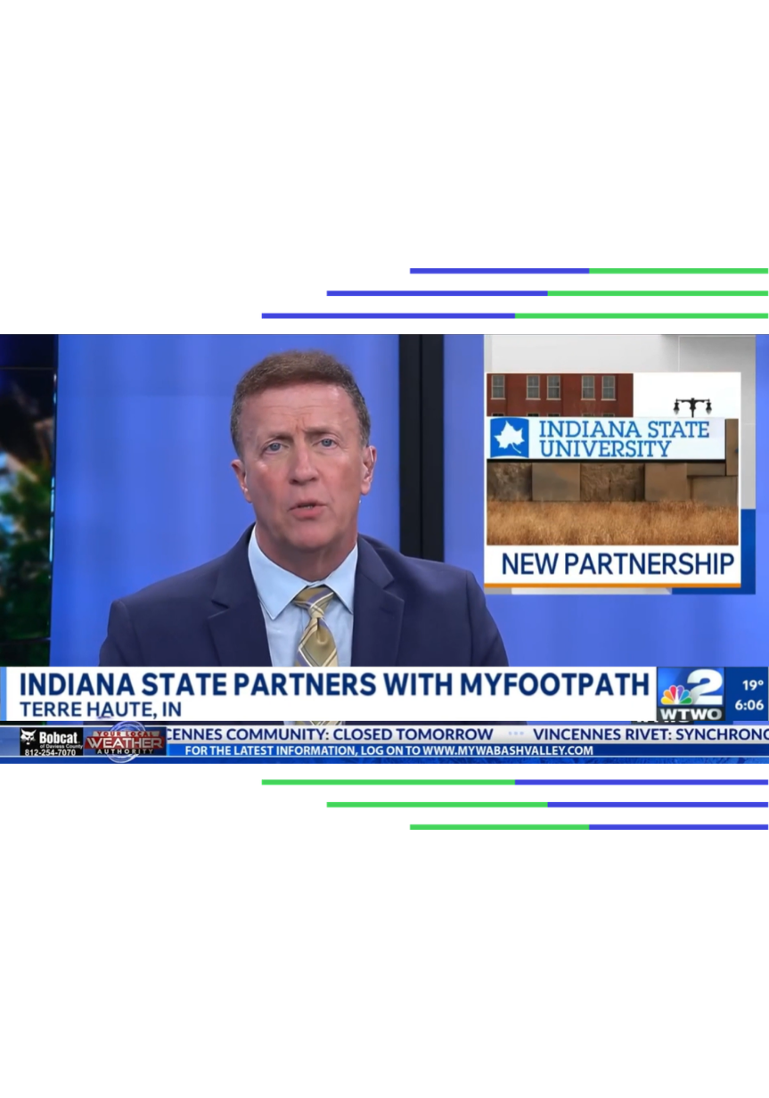 myfootpath on the news - new partnership with indiana state university